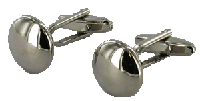 CL103 Cufflinks Round Plain Chrome with Bevel 