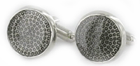 CL40 Cuff Links Circular Black Enamel  