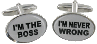 CL56 Cuff Links I Am The Boss 