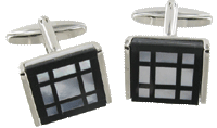 CL72 Cuff Links Square-MOP-Black 