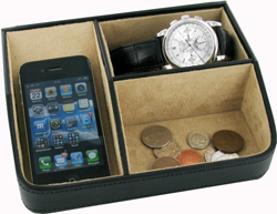 DT01- Black Desk Tidy PU & Velvet