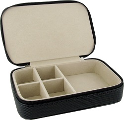 NEW JB12 Black PU travel Jewellery box 