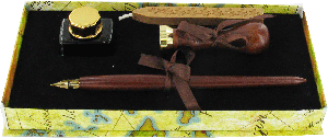 CAL09 - Caligraphy Pen Set Wood Pen, Ink, Seal & Wax  
