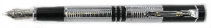 PEN12 Author Fountain Pen Black/Silver Black Swarovski 