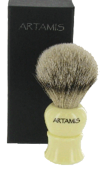 SHV100 - Silvertip Badger Shaving Brush With Ivory Coloured Handle