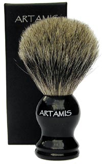 SHV24 - Pure Badger Shaving Brush With Black Coloured Handle