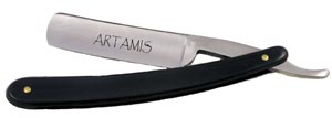 SHV32 - Black Handle Straight Razor
